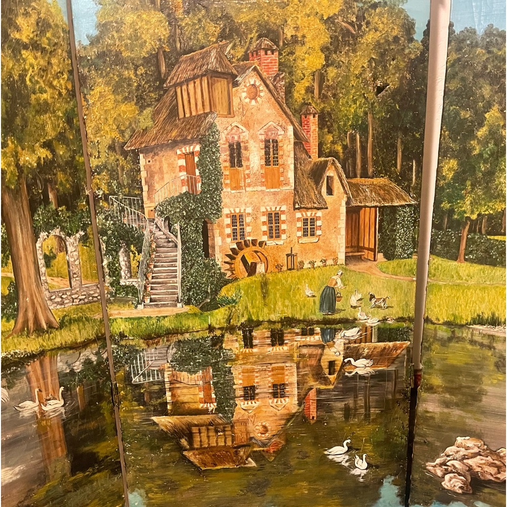 Susan Brabeau original signed 3 piece screen room divider